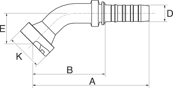 Gates - 16GS16FLC45037 - Saeule Caterp. 45° DN20-47,6