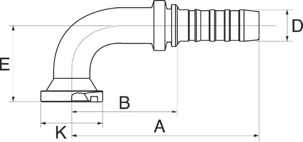 Gates - 16GS20FL90S - Saeule DN25 + 50,8 Flansch 90°