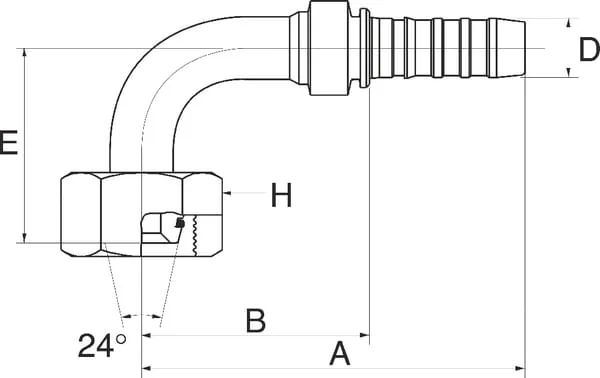 Gates - 16GS30FDHORX90 - Stutzen 90° DN25-M42x2