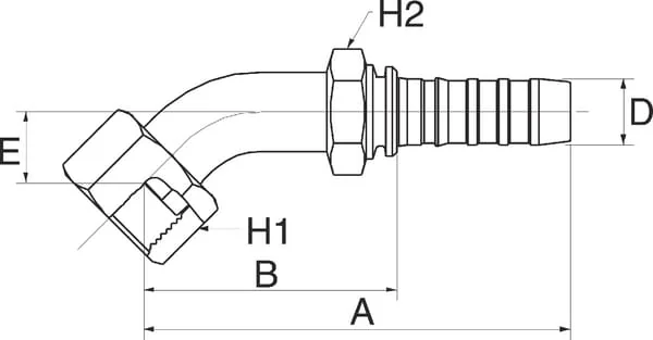 Gates - 20GS20FFORX45032 - Bogen DN32-1"11/16SAE 45°