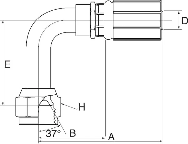 Gates - 8G8FJX90L - Fitting 90° DN13-3/4JIC