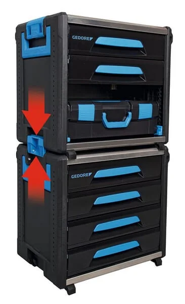 Gedore - 1110WM24GED - Werkzeugkoffer 526x396x506mm, Schwarz/Blauer Kunststoff:Metall, Workmo B24 Von Gedore