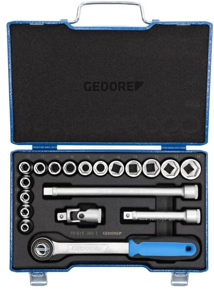 Gedore - 19JMU3GED - Steckschlüsselsatz 1/2" 19-tlg. Sechskant 8-24 mm