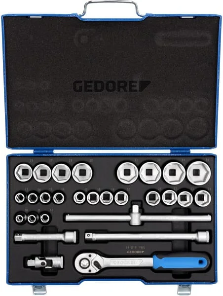 Gedore - 19VMU10GED - Steckschlüsselsatz 1/2" 28-teilig Sechskant 10-36 mm