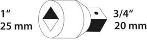 Gedore - DP2132 - Adapter 1" - 3/4", 1 1/2" Antrieb
