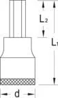 Gedore - DPIN19L590 - IN 19 L Innensechskant-Steckschluessel 1/2" Lang 5 mm