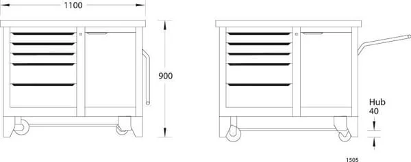 Gedore - GW1505 - Fahrbare Werkbank m. Hubsyst.