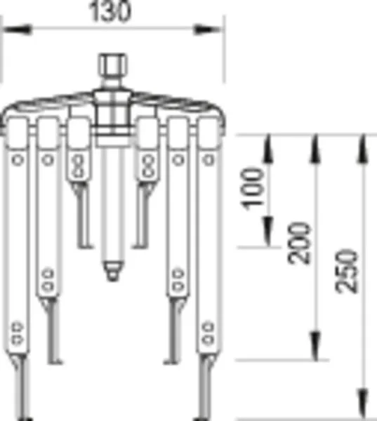Gedore - HG107AS - Dreiarmiges Muster mit 9 Schlanken Haken