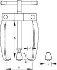 Gedore - HG1190XS - 3-Arm-Abzieher 50x70 mm, Riemenscheibenabzieher