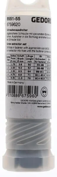 Gedore - HG855155 - Schraubenausdreher-Set M3-M18 5-tlg