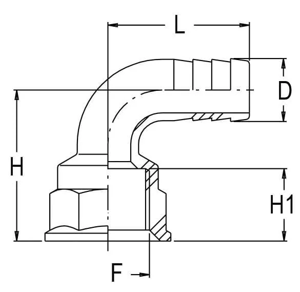 GEOline - 8010204 - Schlauchtuelle 90° 30mm x 3/4" F