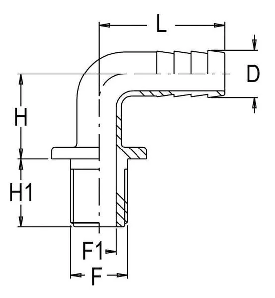GEOline - 8011353 - Schlauchtuelle 90° 35mm x 1 1/2" M