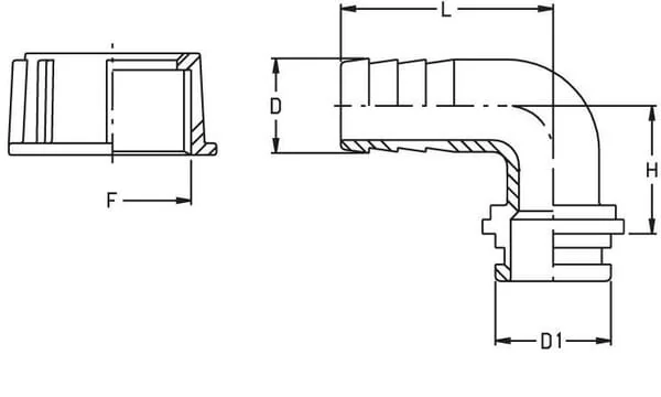 GEOline - 8012402 - Schlauchtuelle 90° 50mm Fuer 2" Fluegelmutter