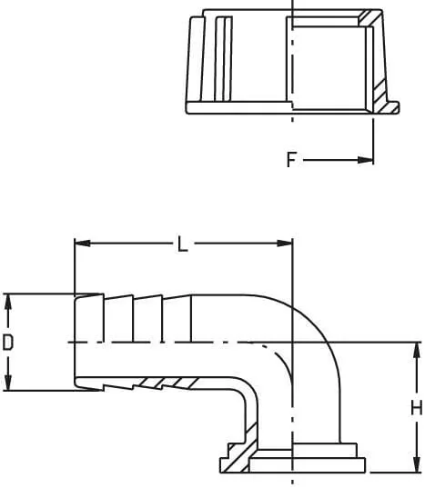 GEOline - 8013300 - Schlauchtuelle 90° 30mm Fuer 1 1/4" Fluegelmutter