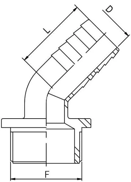 GEOline - 8014351 - Schlauchtuelle 45° 35mm x 1 1/2" M