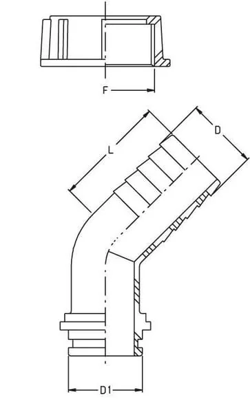 GEOline - 8015400 - Schlauchtuelle 45° 40mm Fuer 2" Fluegelmutter