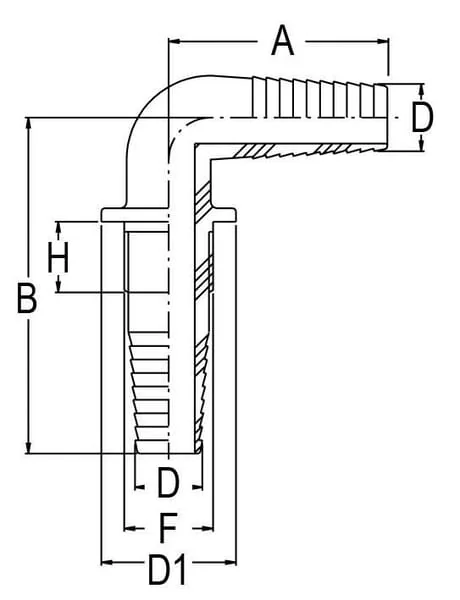 GEOline - 8039151 - Durchfuehrungs-Schlauchstutzen 90° 1/2"
