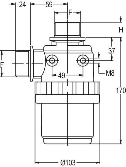 GEOline - 8074002 - Saugfilter 1 1/4" AG 100 L/min 18 Mesh