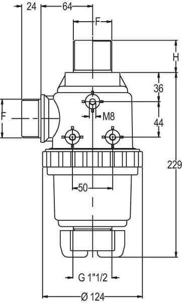 GEOline - 8082001 - Saugfilter 1 1/2" AG 150 L/min 50 Mesh