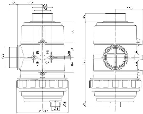 GEOline - 8101002 - Saugfilter 3" AG 800 L/min 80 Mesh