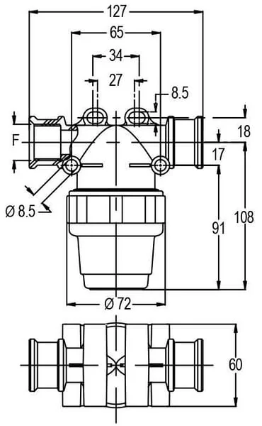 GEOline - 8105002 - Druckfilter 1/2" IG 80 L/min 80 Mesh