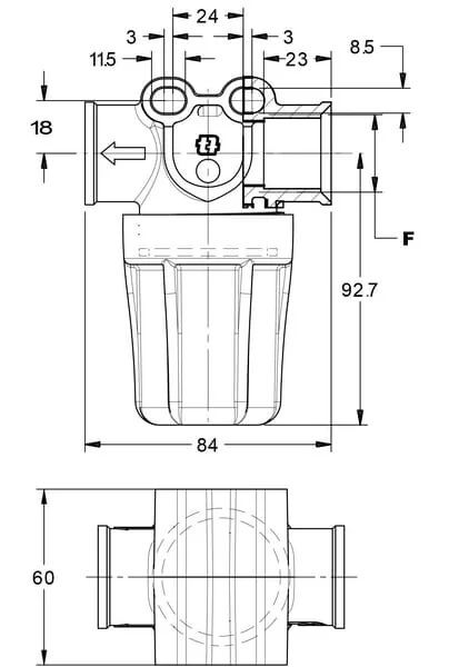 GEOline - 8105033 - Druckfilter 1/2"f 55 l/min 50 Mesh