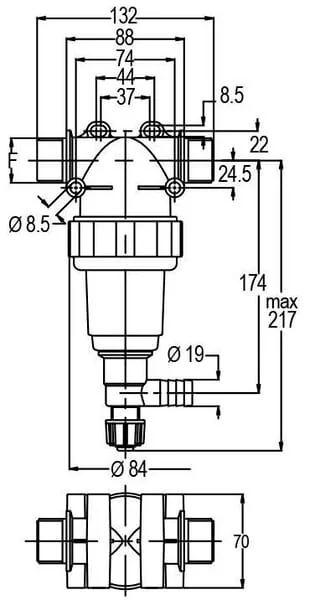 GEOline - 8111001 - Druckfilter 1"m 150 l/min 50 Mesh