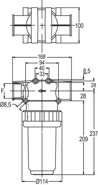 GEOline - 8121001 - Druckfilter 1 1/4"f 200 l/min 50 Mesh