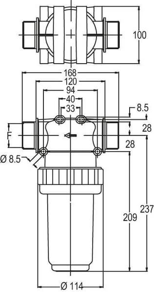 GEOline - 8127000 - Druckfilter 1 1/4"m 200 l/min 32 Mesh