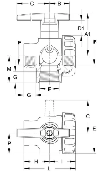 GEOline - 8216407 - 2" 3-Wege-Kugelhahn