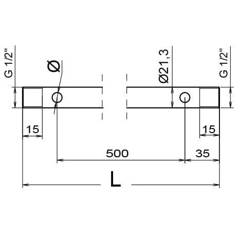 GEOline - 8292003 - Rohr 1/2" 207cm 5x Diameter 7 Loecher Edelstahl