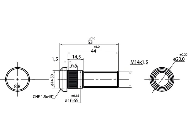 Gopart - 57113413N - Radschraube M14x1.5x44 Passend Fuer Zetor