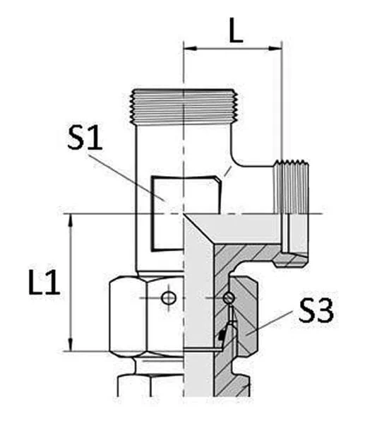 Gopart - ELSD12LP050GP - Verstellbares T-Stueck Mit Aussengewinde, 50 Stk.