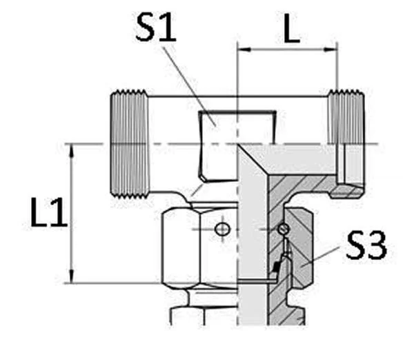 Gopart - ETSD12LP050GP - Verstellbares T-Stueck Gleichseitig, 50 Stk.