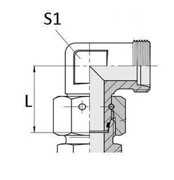 Gopart - EWSD10LP050GP - Kniegelenk Drehbar 90° M16x1,5 10L, 50 Stk.