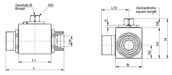 Gopart - KH3KS15LGP - Kugelhahn 3/2-L - M22x1,5