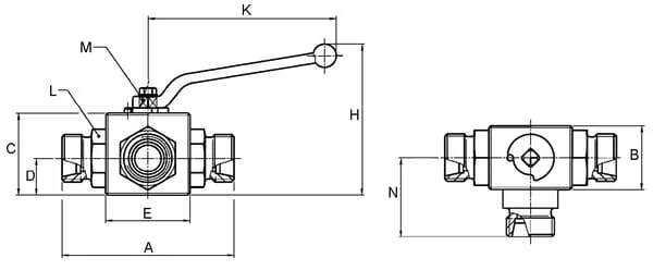 Gopart - KH3KS15LGP - Kugelhahn 3/2-L - M22x1,5
