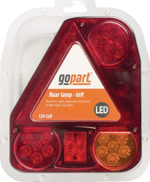 Gopart - LA45001 - Heckleuchte LED, Rechteckig, 12/24V, Rot/Orange, 206x55x174mm – Links