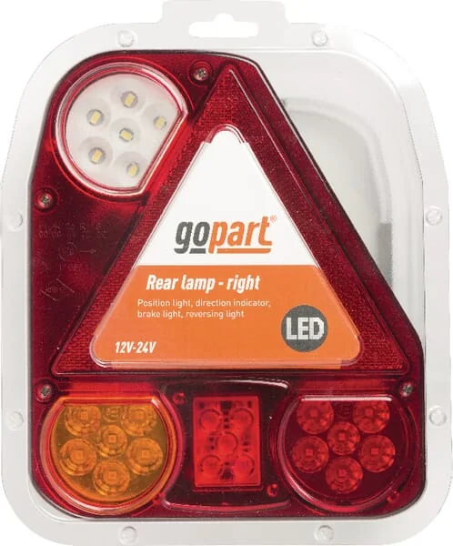 Gopart - LA45002 - Heckleuchte LED, Rechteckig, 12/24V, Weiß/Orange/Rot, 206x55x174mm – Rechts