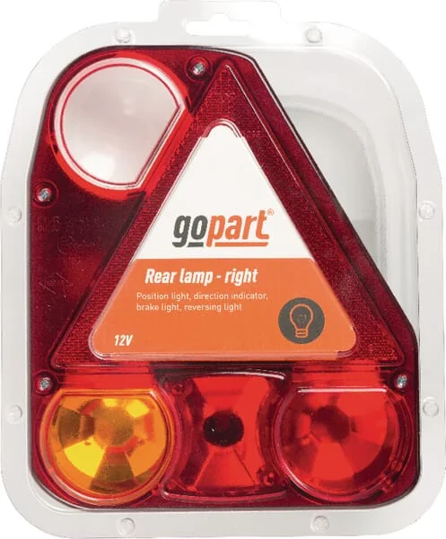 Gopart - LA45009 - Heckleuchte Rechteckig, 12/24V, Weiß/Orange/Rot, 206x54.5x174mm – Rechts