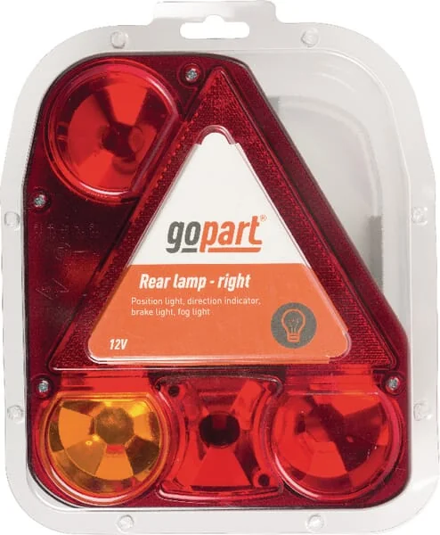 Gopart - LA45010 - Heckleuchte Rechteckig, 12/24V, Rot/Orange, 206x54.5x174mm – Rechts