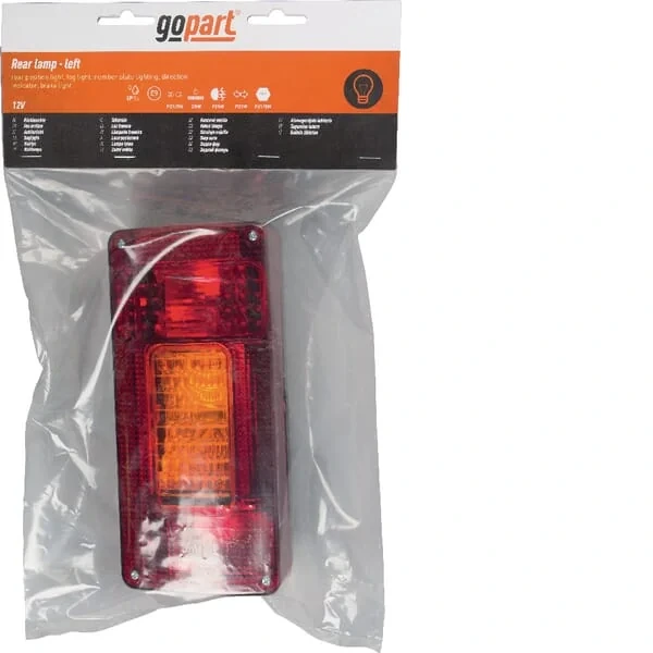 Gopart - LA45015 - Heckleuchte 5/21W, Rechteckig, 12/24V, Weiß/Orange/Rot, 218x54.5x100mm – Links