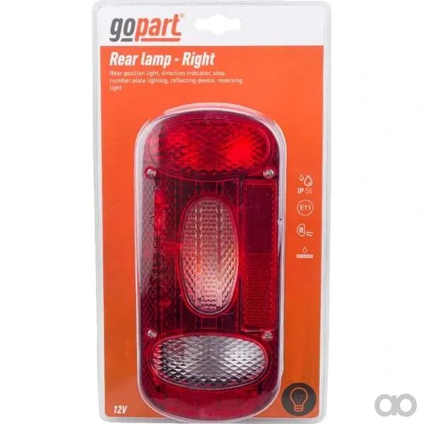 Gopart - LA45034R - Rückleuchte, Rechteckig, 12-24V, 100x80mm – Rechts