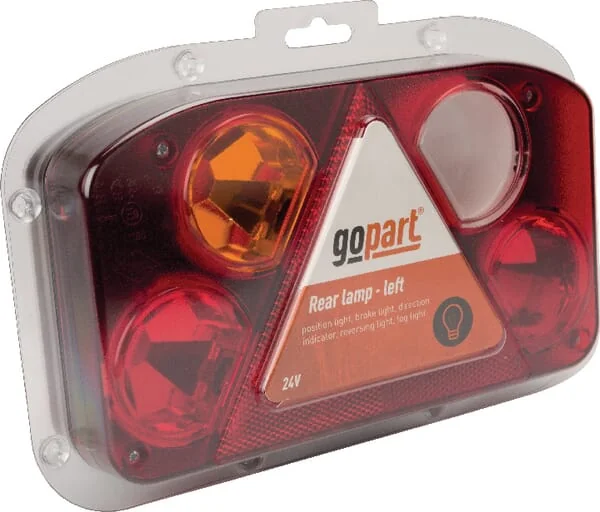 Gopart - LA45061 - Heckleuchte Rechteckig, 12/24V, Weiß/Orange/Rot, 238x138x54.5mm – Links