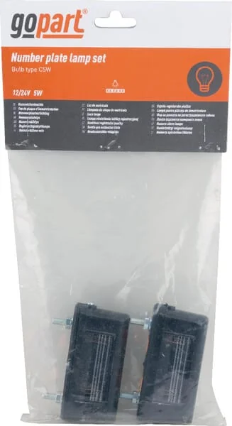 Gopart - LA46002 - Kennzeichenleuchte 5W, Rechteckig, 12/24V, Weiß, 85x30x38.8mm – Hinten