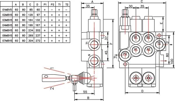 Gopart - MBV54001GP - Steuerventil MBV5/4-A1A1A1A1-KZ1