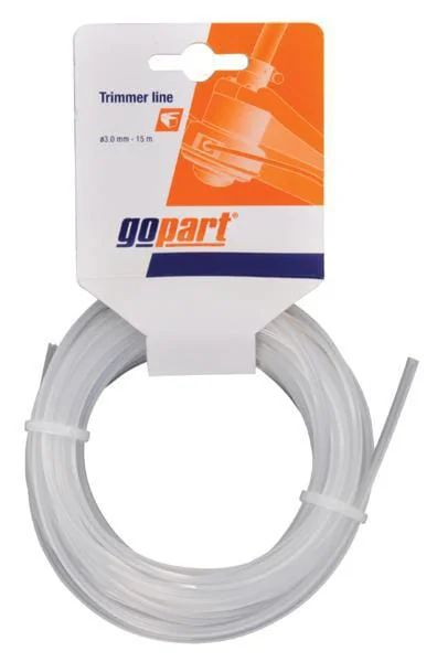 Gopart - NL2415SGP - Trimmerfaden Diameter 2,4 mm 15 m Quadratisches Profil, Weiss