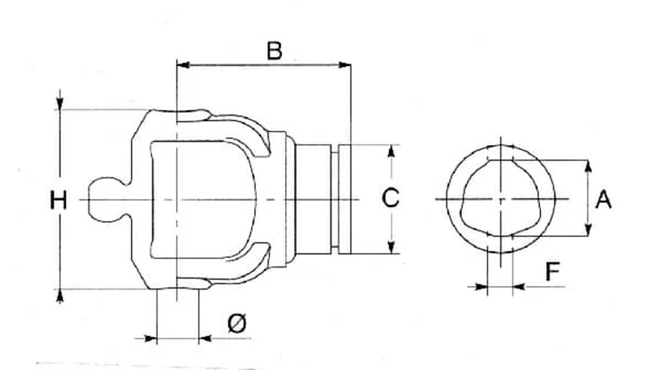 Gopart - PTO920TYWGP - Profilrohrgabel, 43,5mm, PTO 20