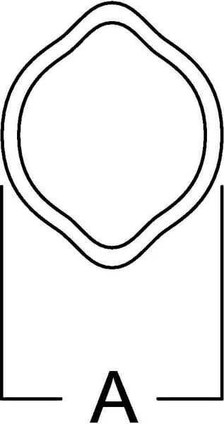 Gopart - PTO9L24OPT1000GP - Aussenprofil Rohr Zitronenform L24 Durchmesser Innen: 40,4 Durchmesser Aussen: 48x48x3,8mm L: 1m