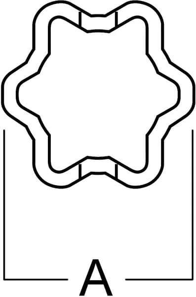 Gopart - PTO9L25OPT3000GP - Profilrohr Aussenform Stern L25 Durchmesser Innen: 52,4 Durchmesser Aussen: 61x47x4,3mm L: 3m